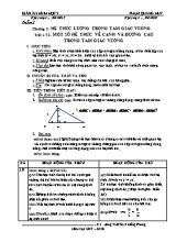 Giáo án Hình học Lớp 9 - Tiết 1 Một số hệ thức về cạnh và đường cao trong tam giác vuông - Năm học 2017-2018 - Phạm Quang Huy